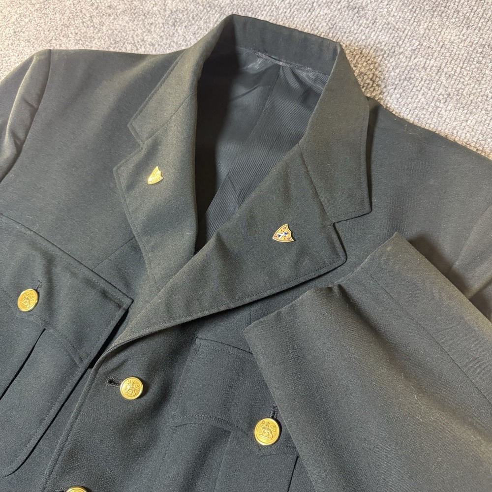 "Vintage 1971 Josef Freed CF Rifle Green Service Dress Coat Size N-19 Canadian"